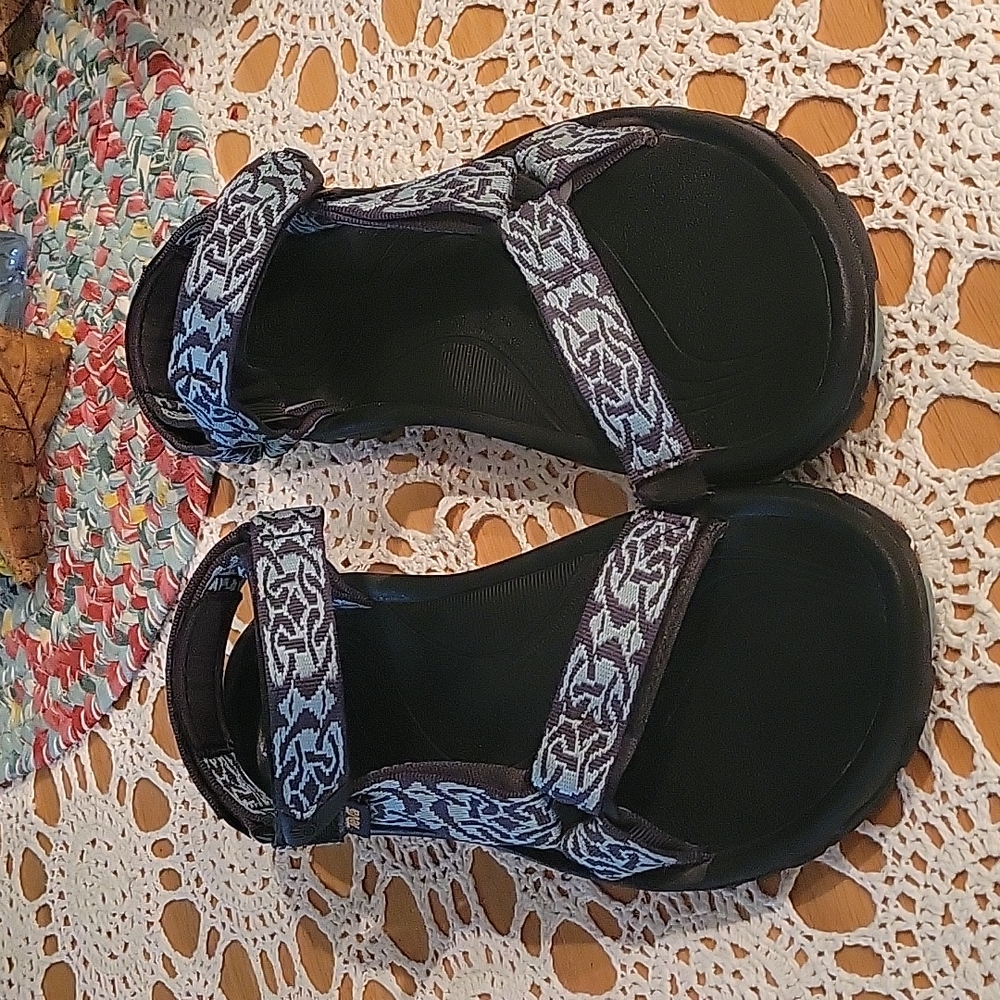 TEVA blue and black sandals. Size 9